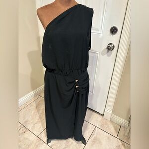 Fred David Chic Black One-Shoulder Dress